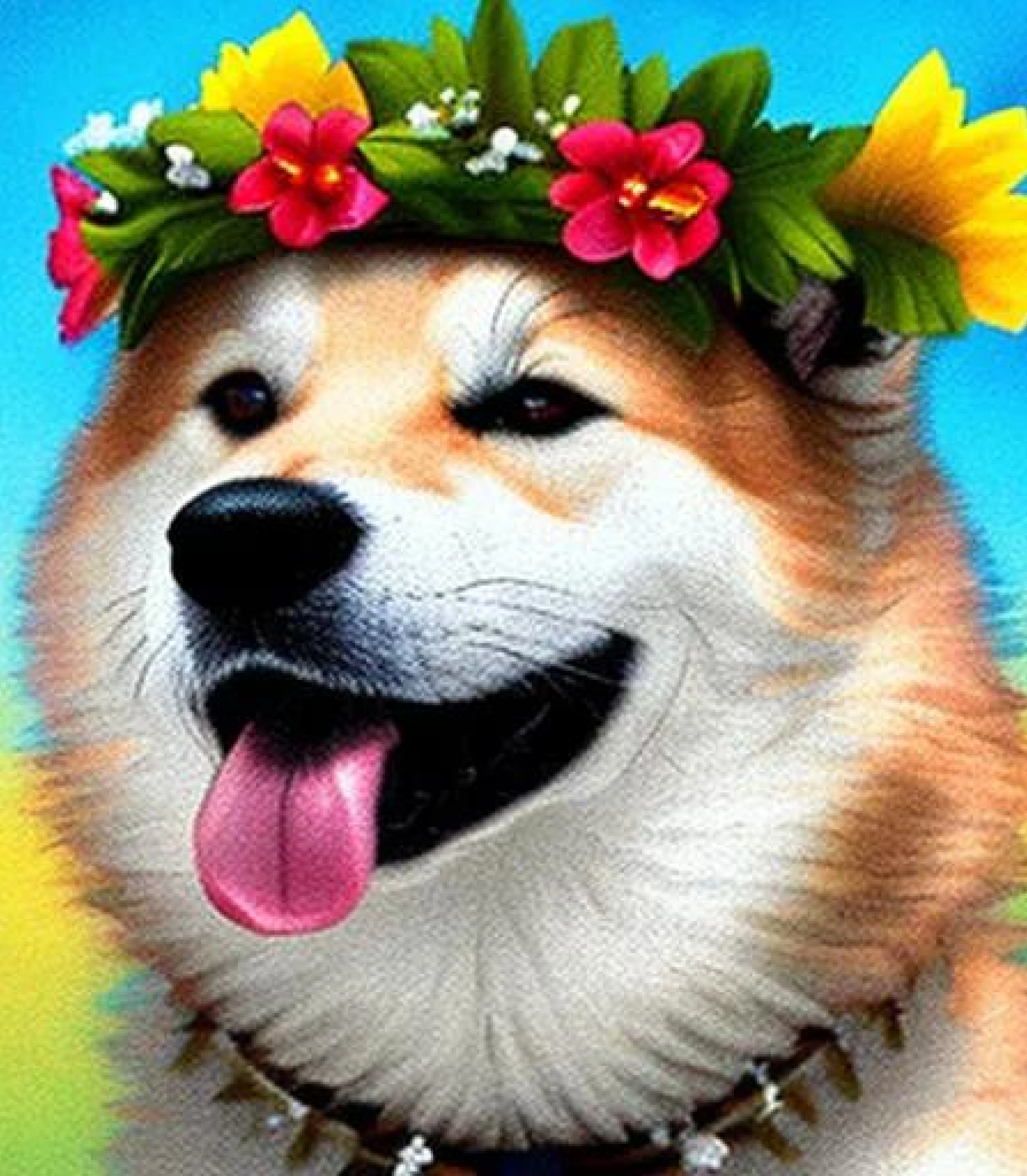 Akita in Flower crown created using AI Draw our online AI Art generator Akita in Flower Crown created using AI Draw our online AI Art generator