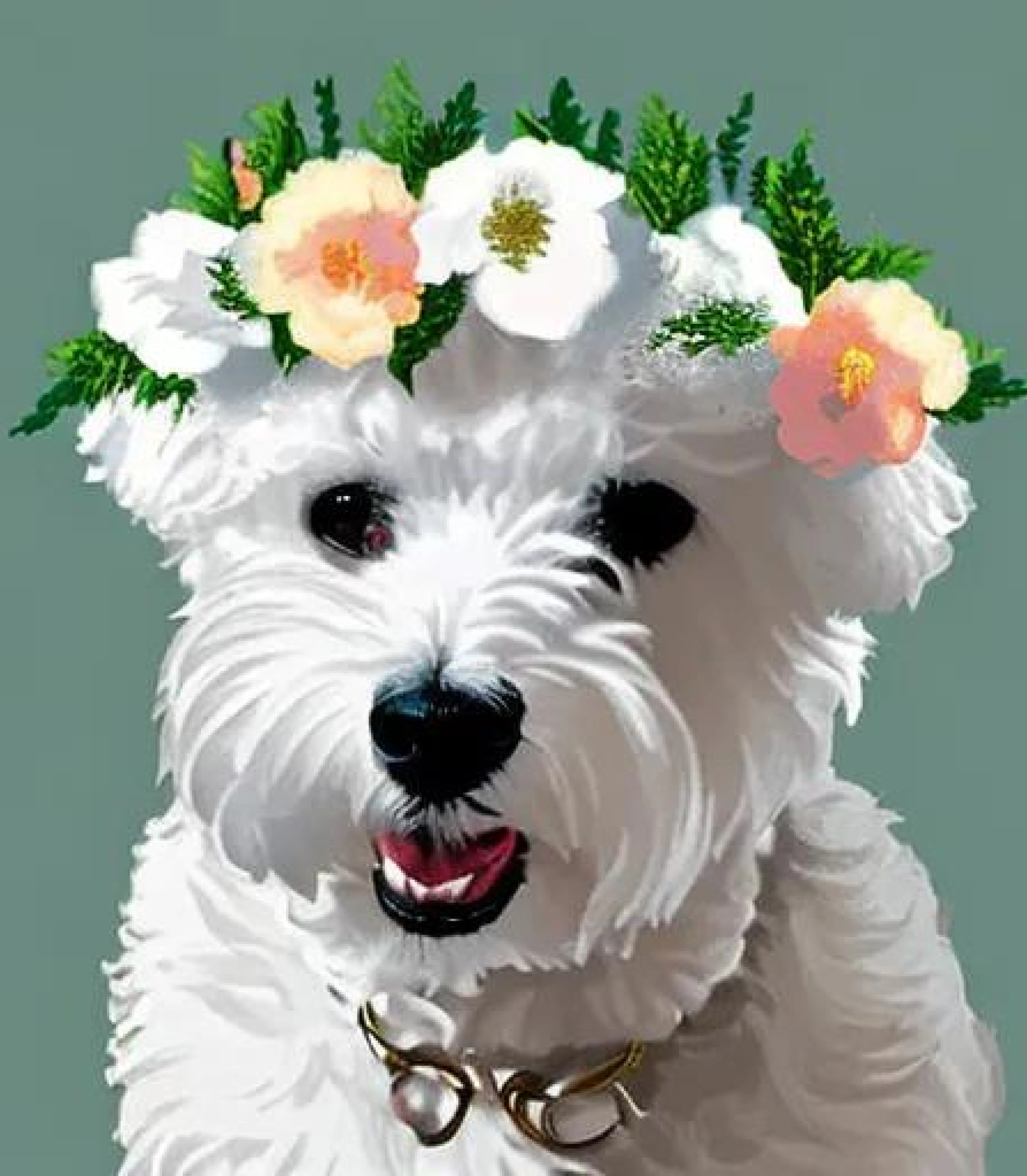 Bichon Frise in Flower crown created using AI Draw our online AI Art generator Bichon Frise in Flower Crown created using AI Draw our online AI Art generator