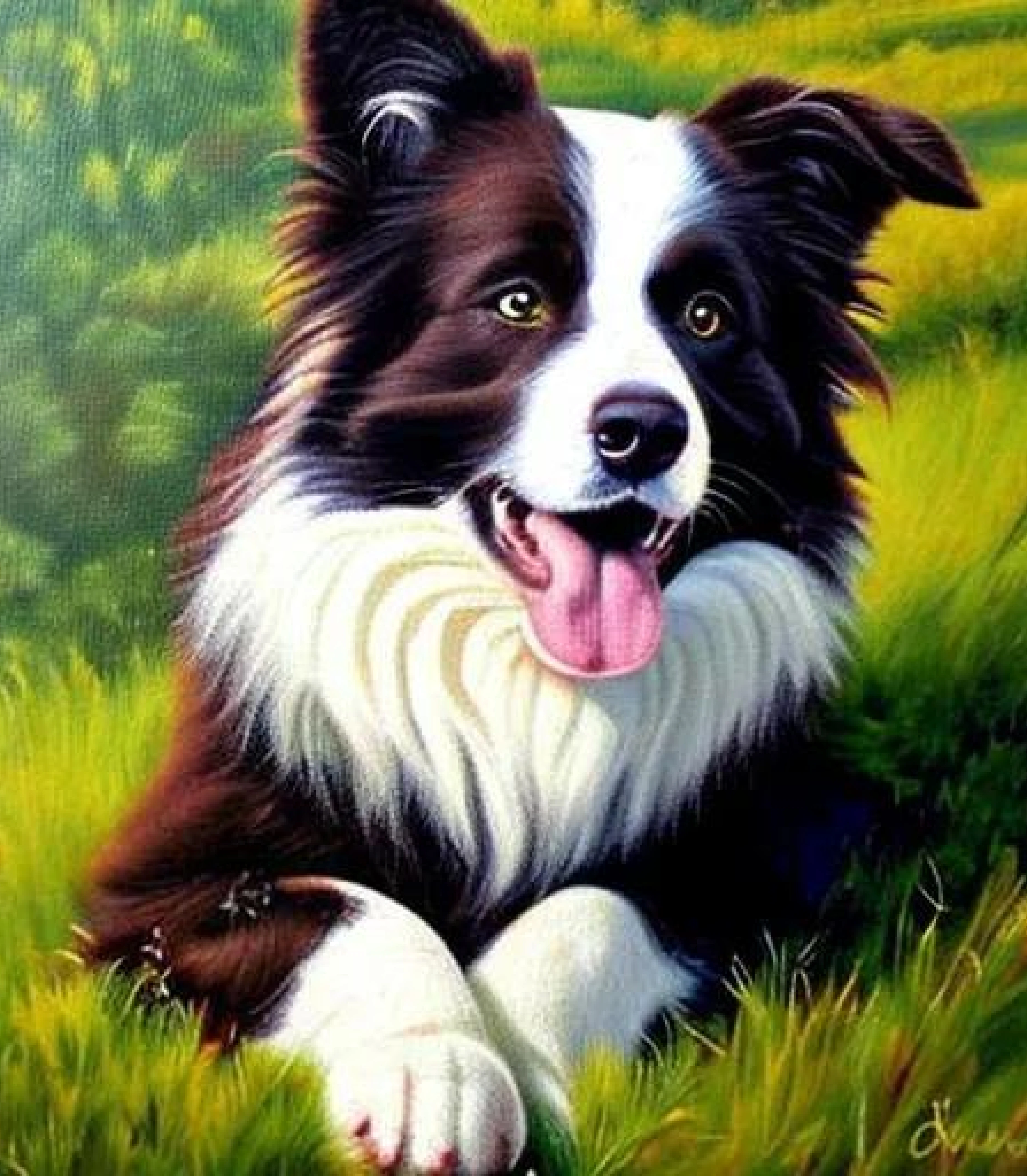 Border Collie in Oil pastel style created using AI Draw Border Collie in in Oil pastel style created using AI Draw