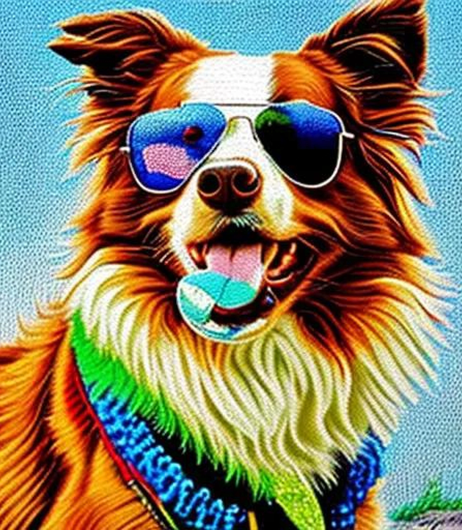 Border Collie in Funky Shades style created using AI Draw Border Collie in Funky Shades created using AI Draw