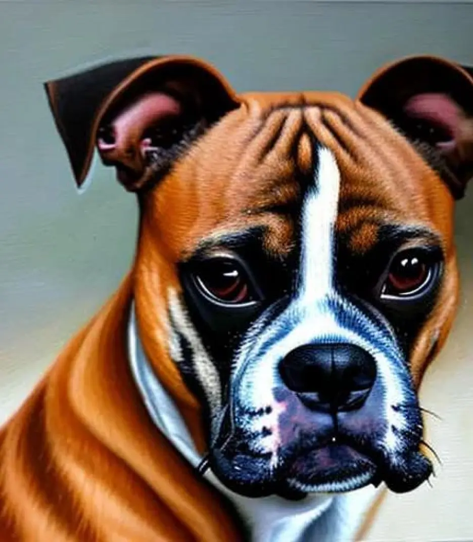 Boxer in Realism painting on canvas style created using AI Draw Boxer in Realism painting on canvas style created using AI Draw