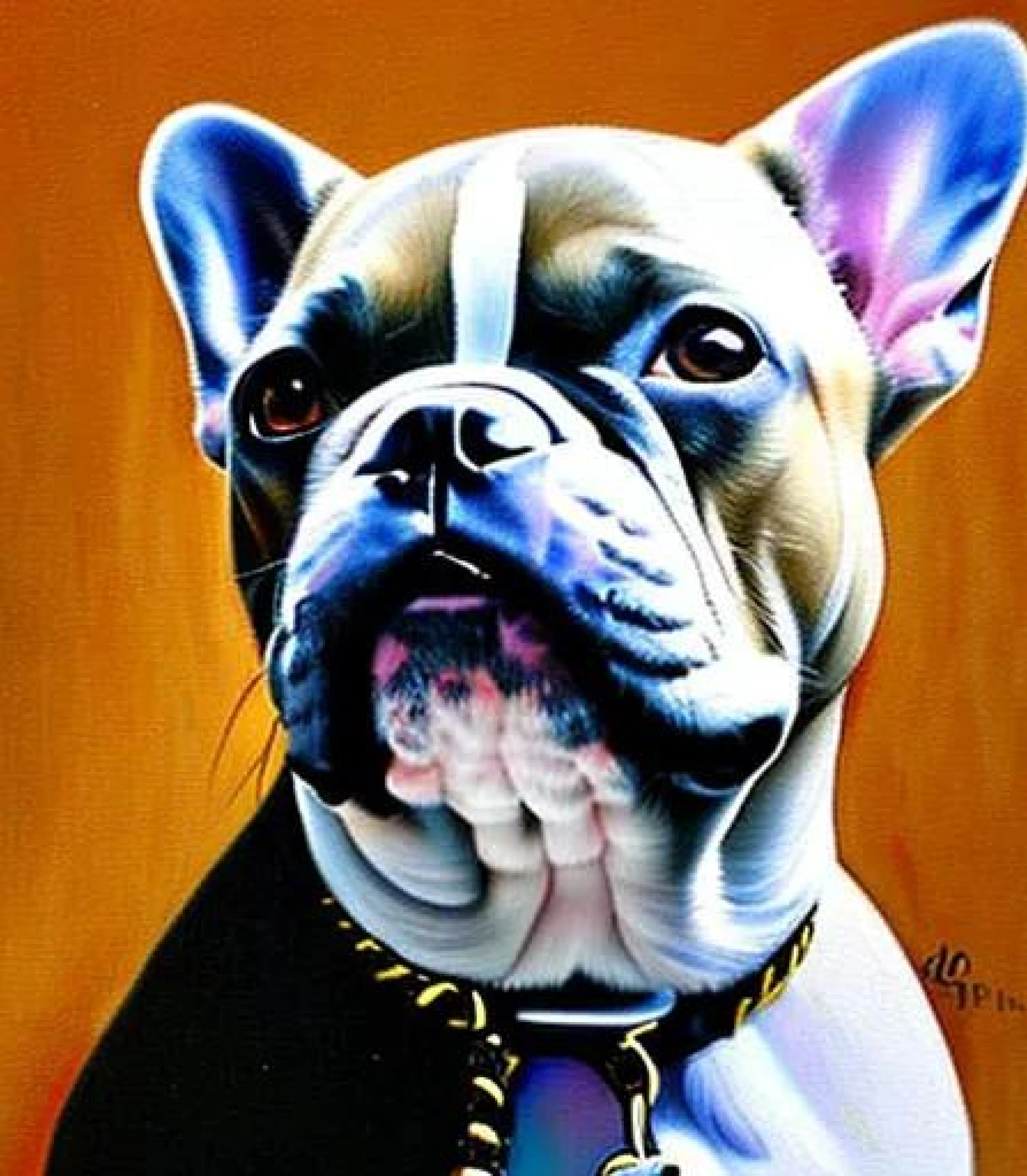 Bulldog in Acrylic paint style created using AI Draw Bulldog in Acrylic paint style created using AI Draw