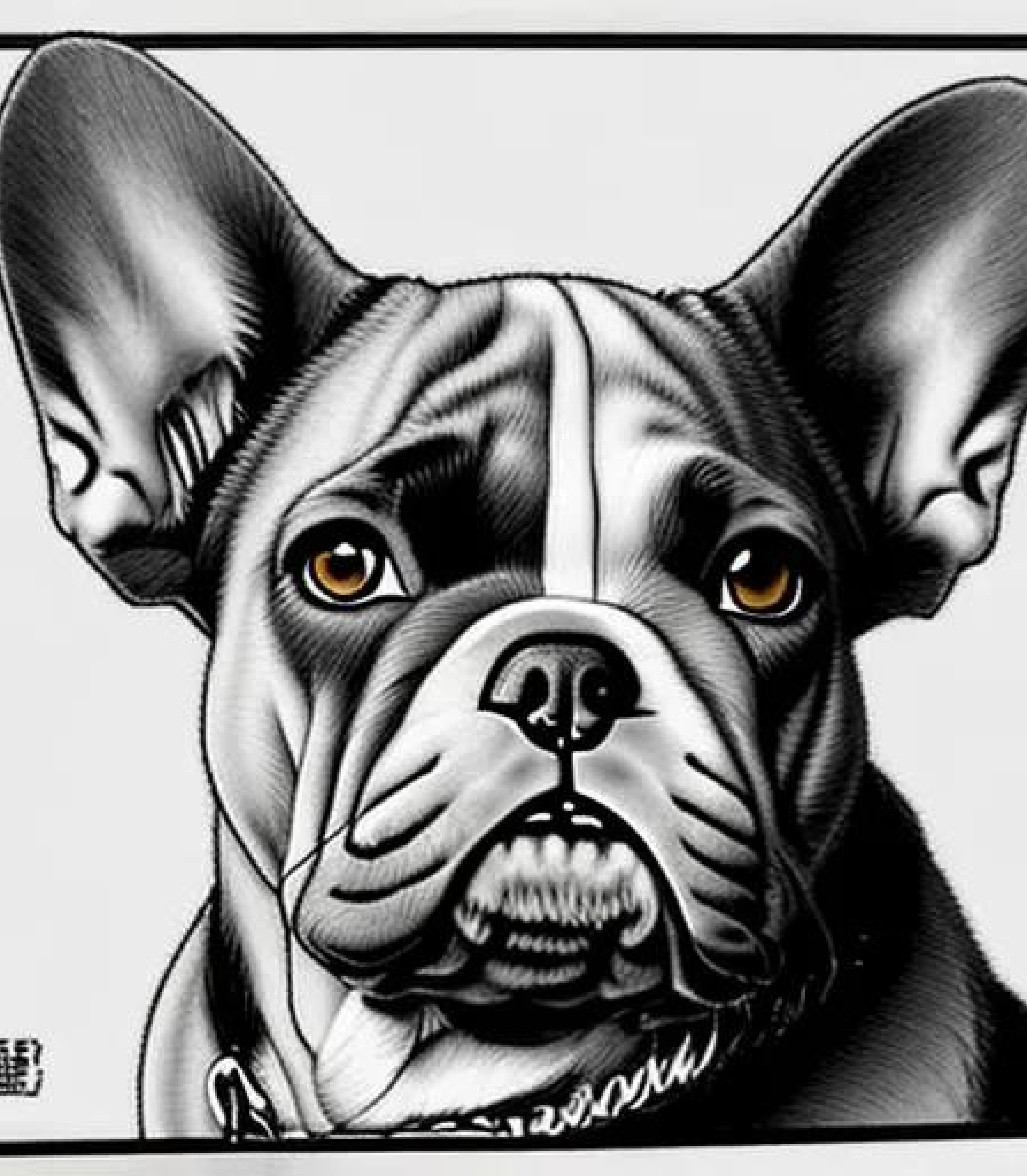 Bulldog in monochrome digital manga style created using AI Draw Bulldog in monochrome digital manga style created using AI Draw