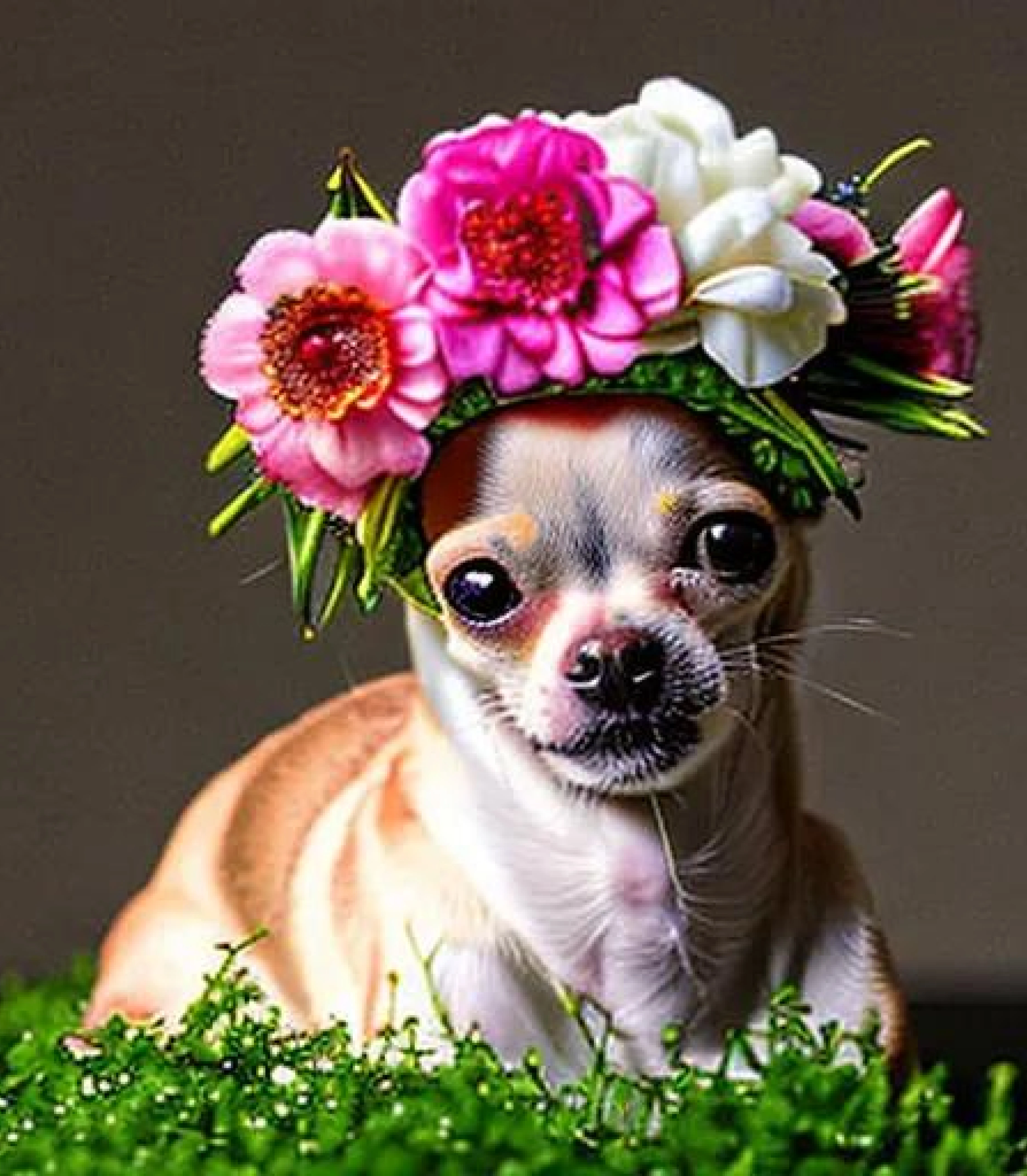 Chihuahua in Flower crown created using AI Draw our online AI Art generator Chihuahua in Flower Crown created using AI Draw our online AI Art generator