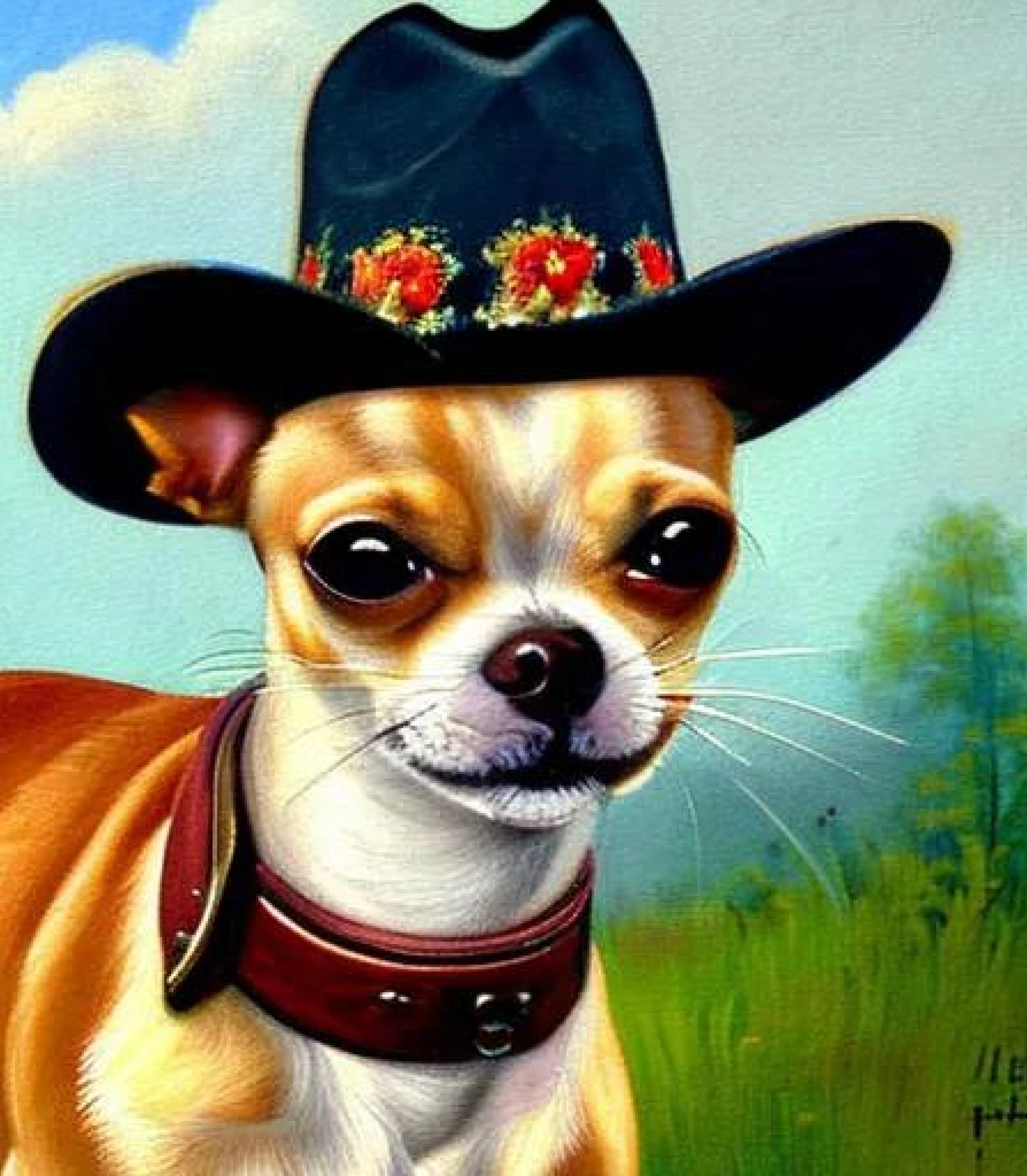 Chihuahua in Cowboy Oil painting created using AI Draw our online AI Art generator Chihuahua in Cowboy Oil Painting created using AI Draw our online AI Art generator