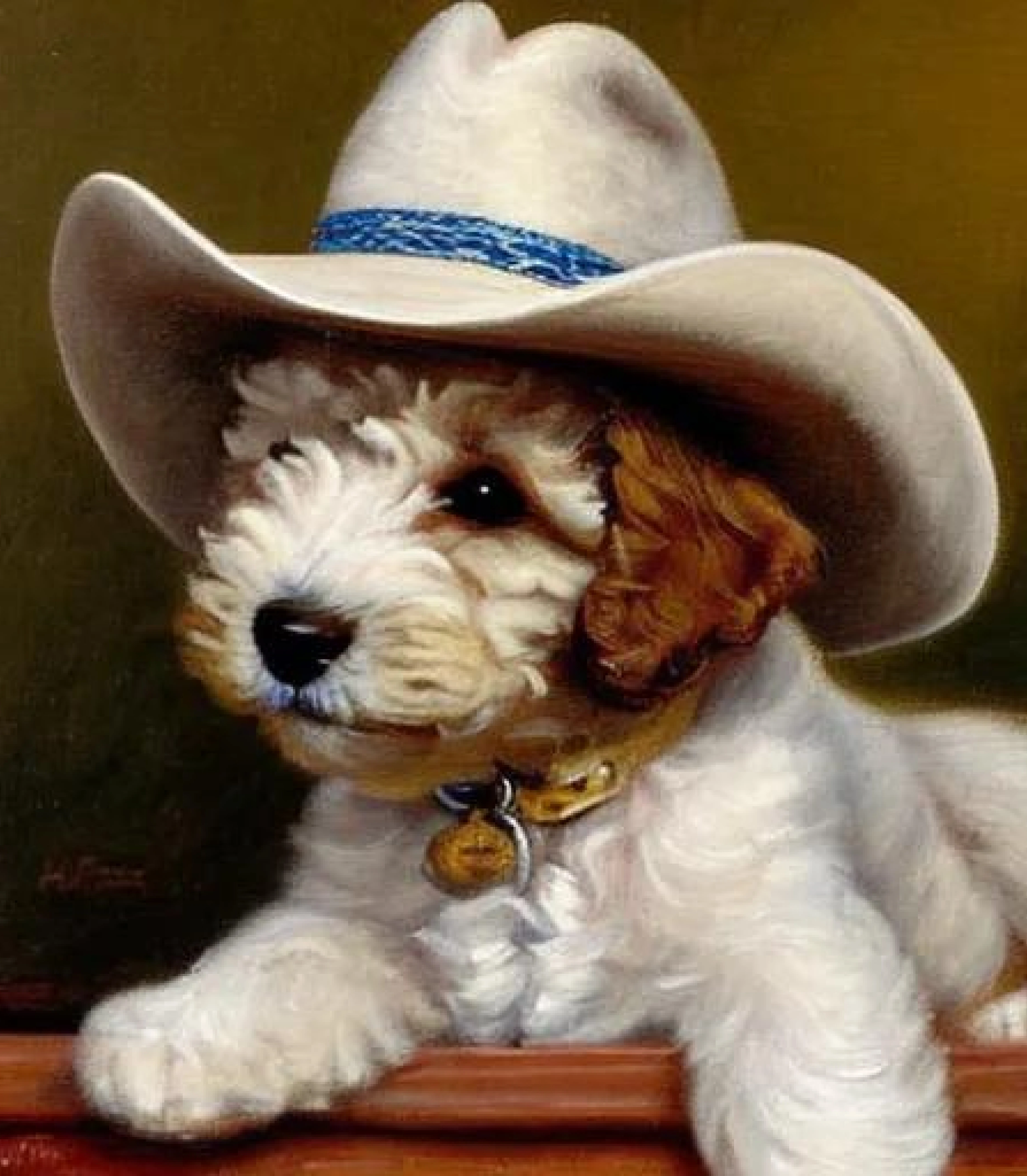Cockapoo in Realistic Cowboy painting style created using AI Draw Cockapoo in Realistic Cowboy painting style created using AI Draw