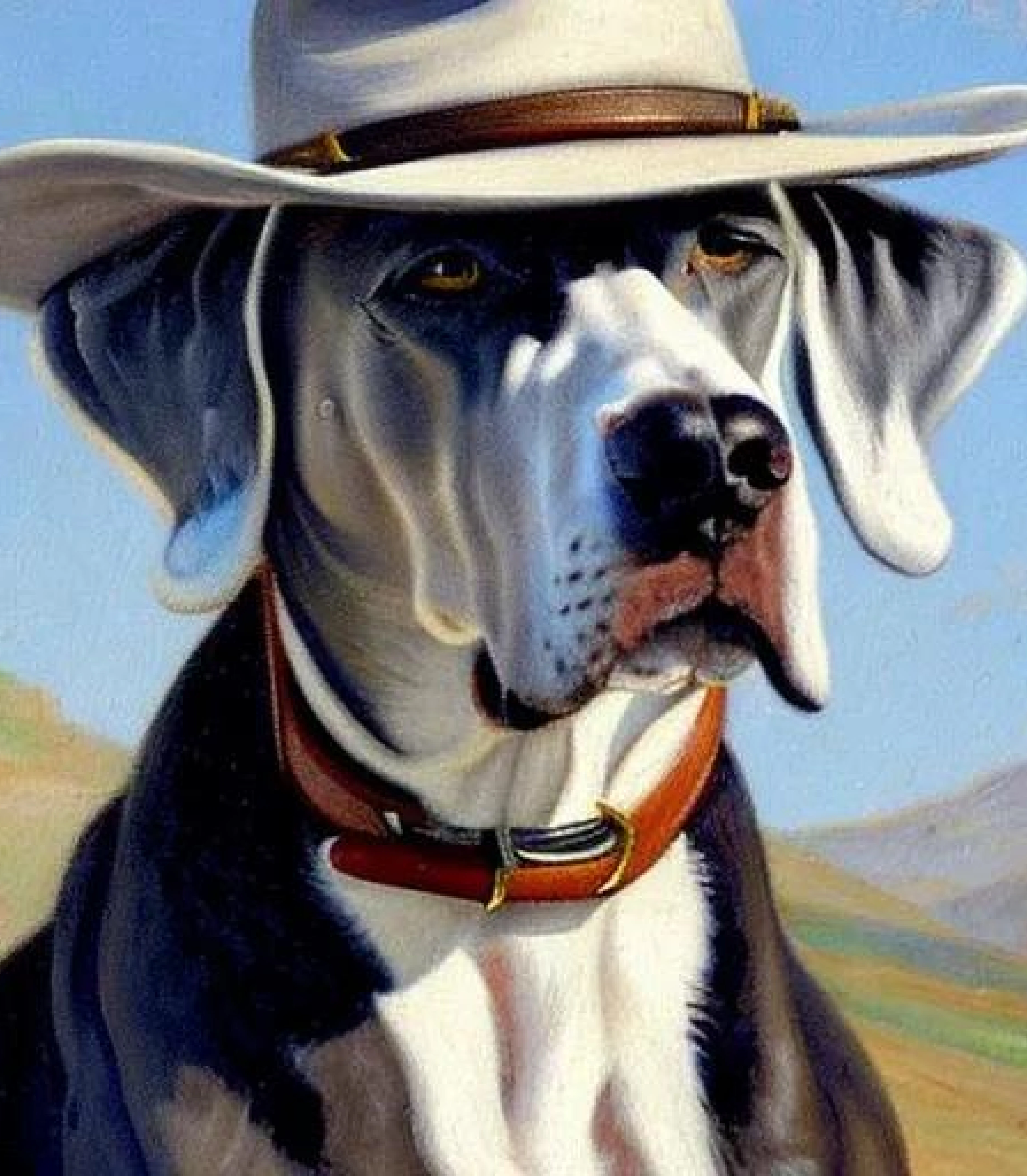 Great Dane in Realistic Cowboy painting style created using AI Draw our online AI Art generator Great Dane in Realistic Cowboy painting style created using AI Draw our online AI Art generator