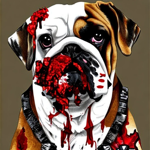 Zombie Bulldog created using AI Draw our online AI Art generator Zombie Bull Dog AI Art