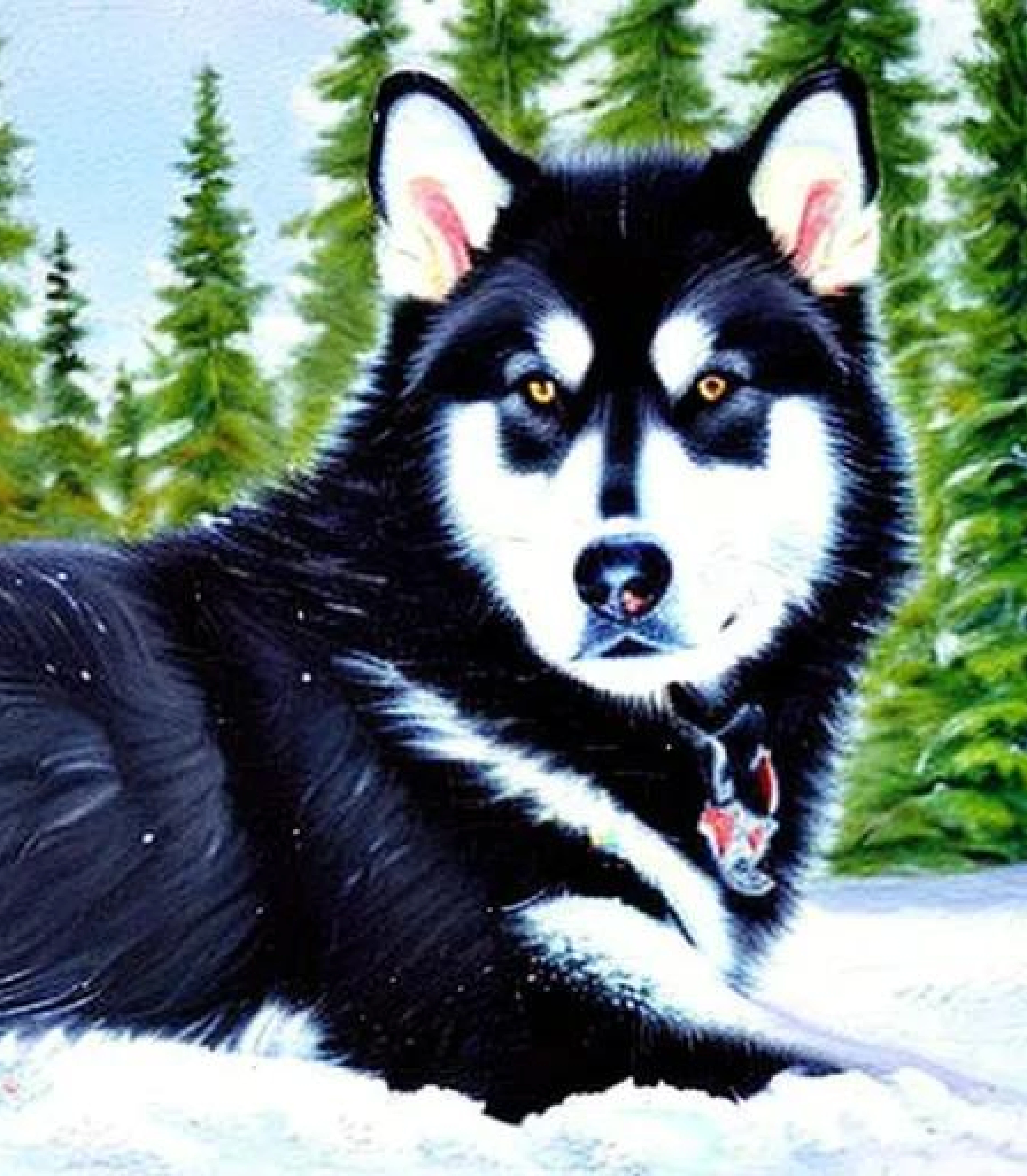 Alaskan Malmute in Oil pastel style created using AI Draw Alaskan Malmute in in Oil pastel style created using AI Draw