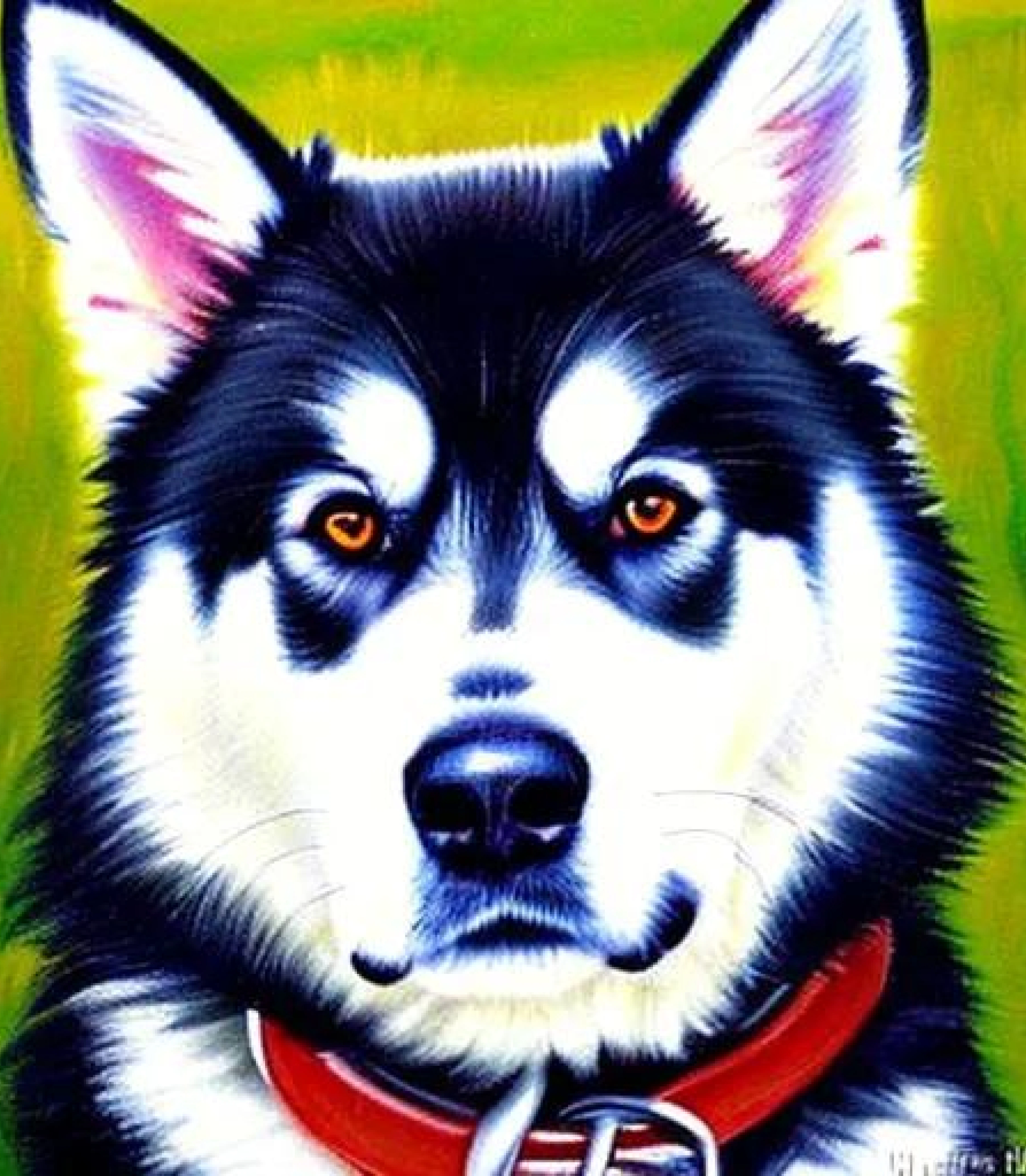 Alaskan Malmute in Portrait Oil painting style created using AI Draw Alaskan Malmute in Portrait Oil painting created using AI Draw