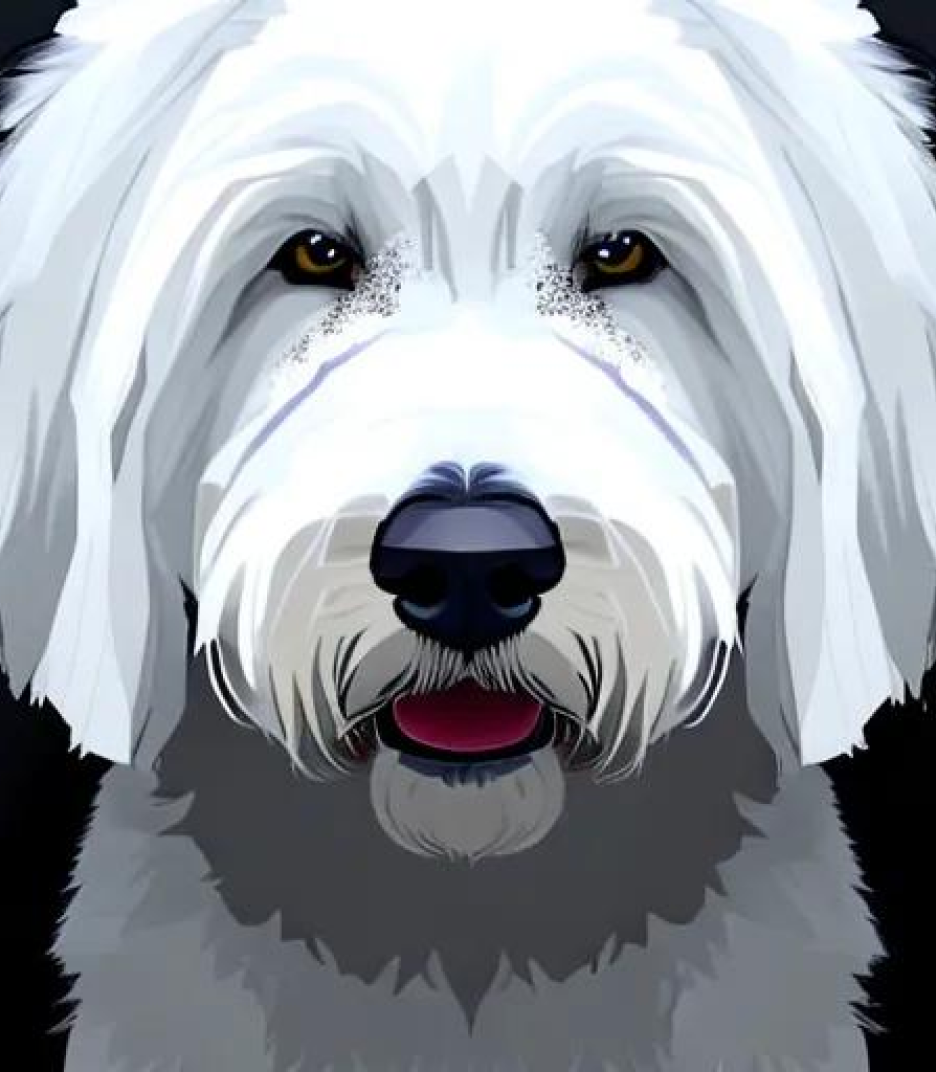 The Old English Sheepdog in Digital art style created using AI Draw The Old English Sheepdog in Digital art style created using AI Draw