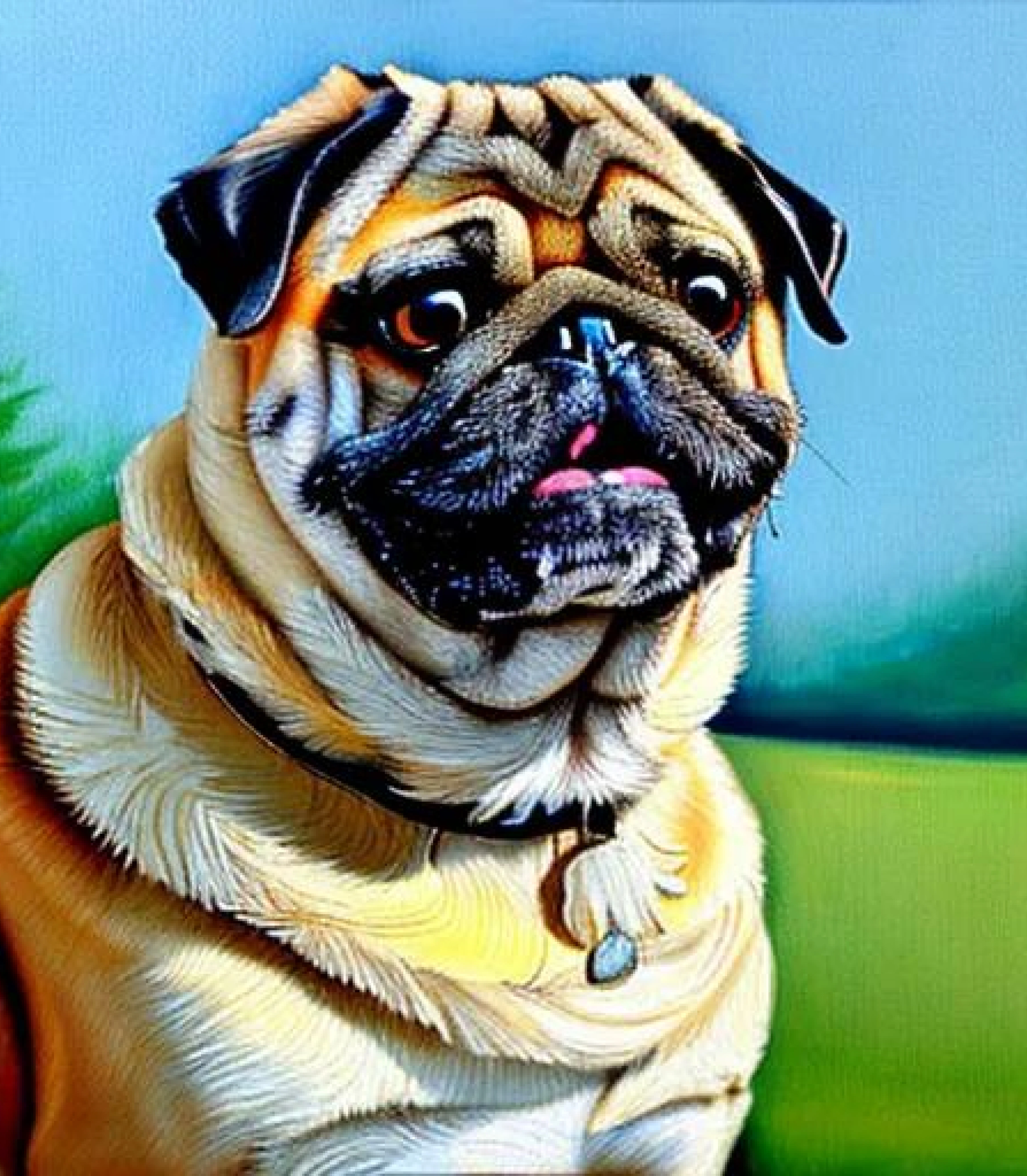 Pug in Acrylic paint style created using AI Draw Pug in Acrylic paint style created using AI Draw