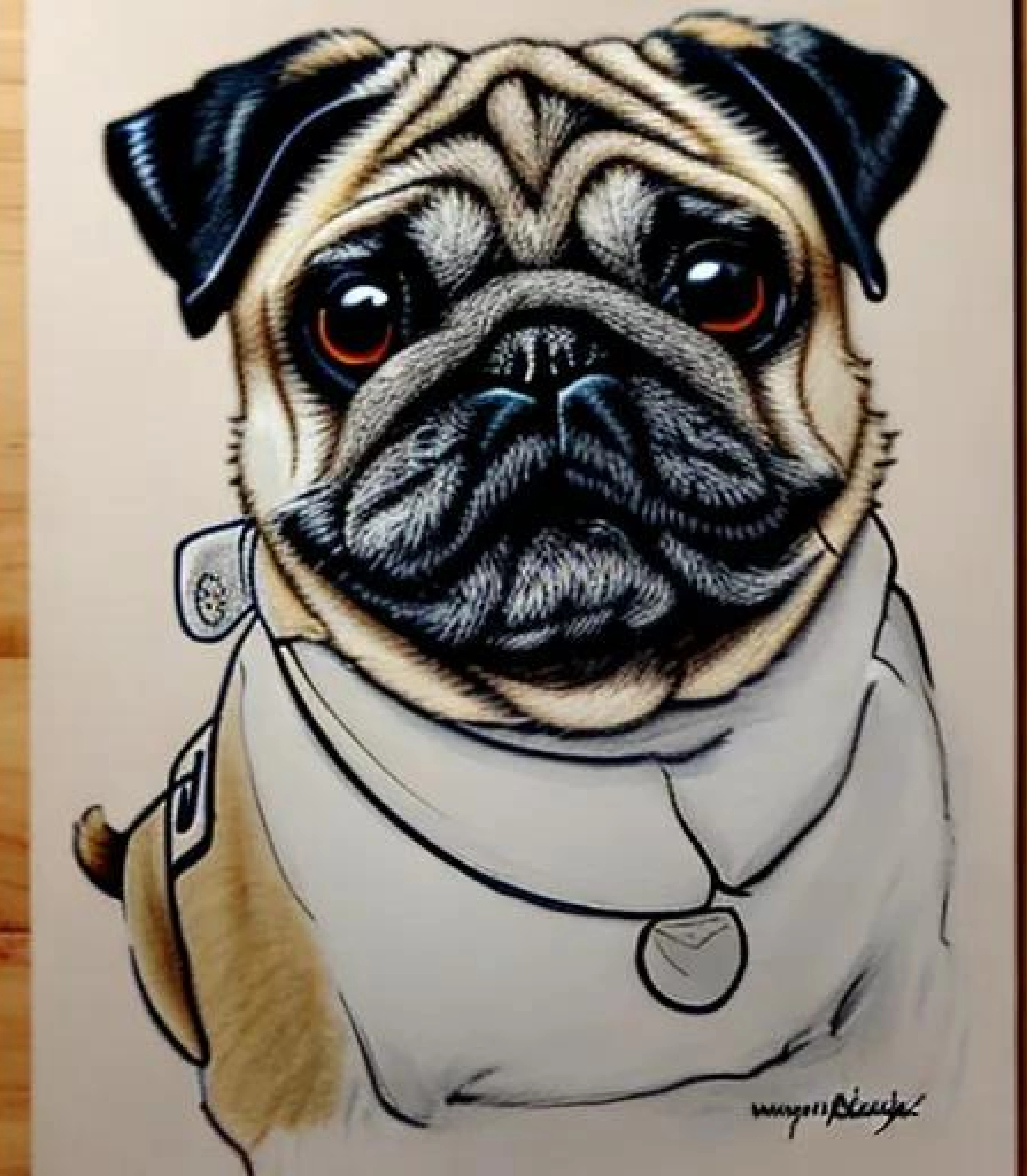 Pug in Hand drawn Realistic sketch style created using AI Draw Pug in Hand Drawn Realistic sketch style created using AI Draw