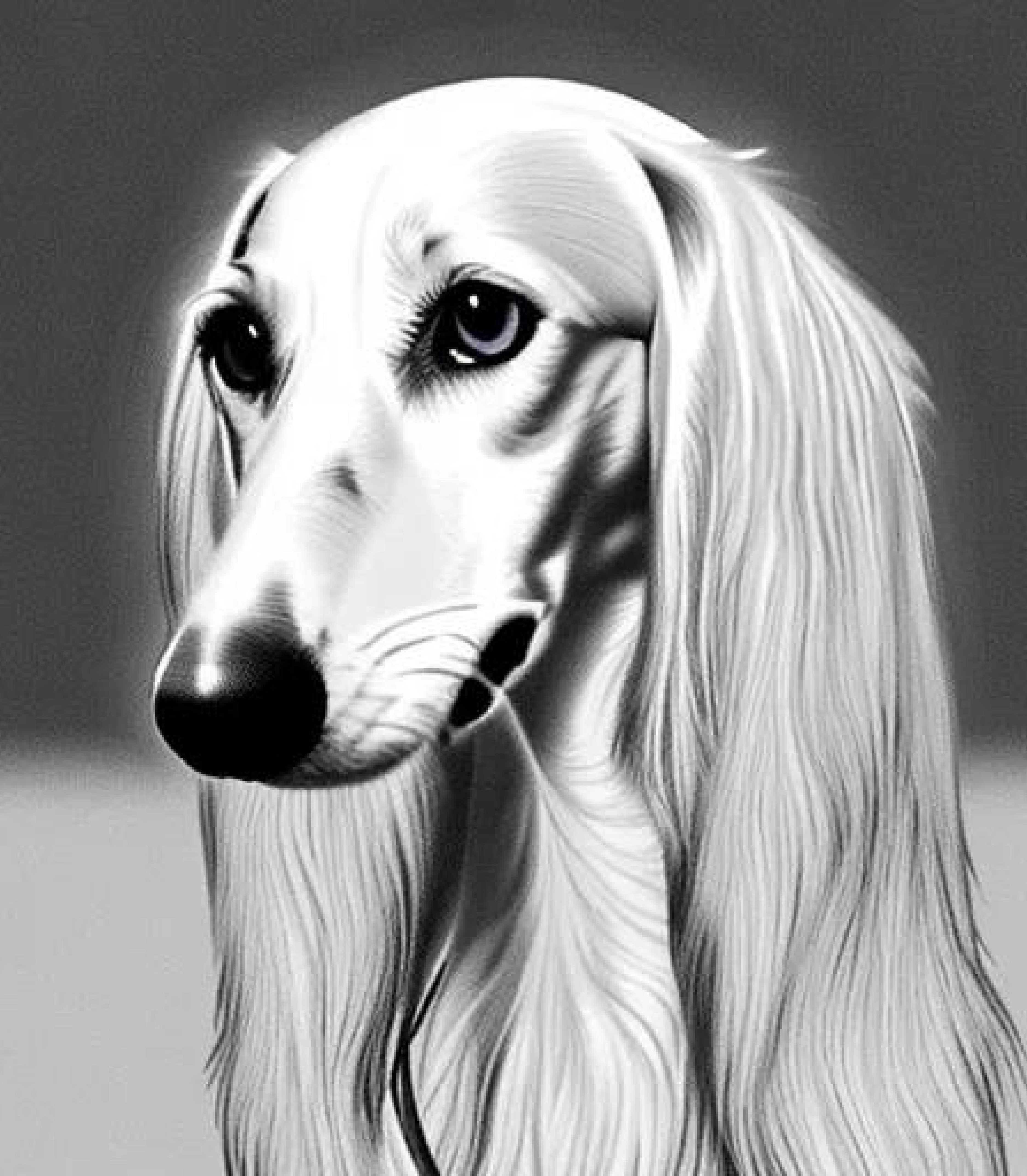 Saluki in Monochrome Realism sketch style created using AI Draw Saluki in Monochrome Realism sketch style created using AI Draw